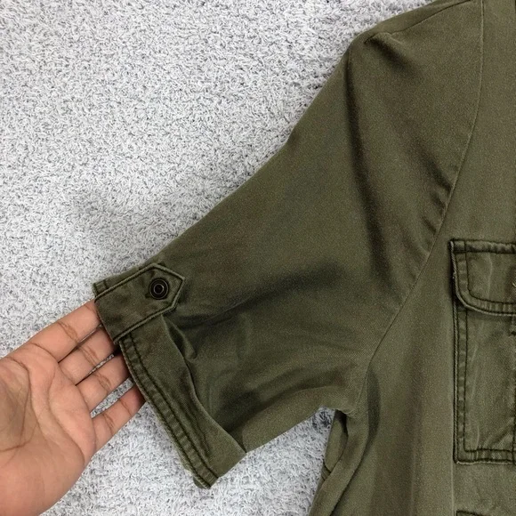 Holding Horses Fit and Flare Shirt Dress Size 8 Olive Green Lyocell - Picture 5 of 15